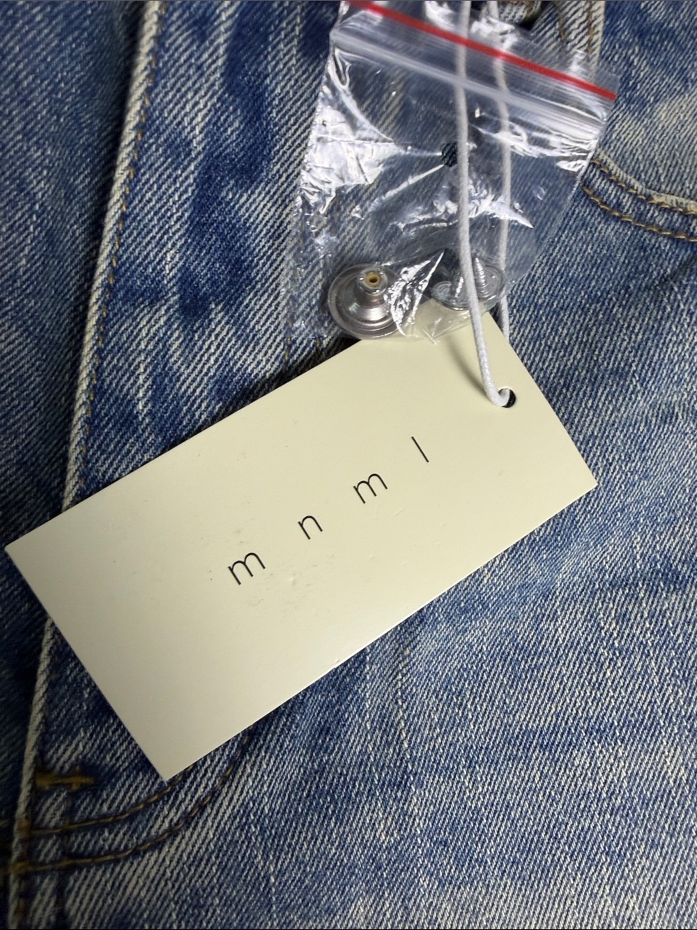 MNML Light Blue Denim Jeans with Tag and Hardware - Picture 3 of 10